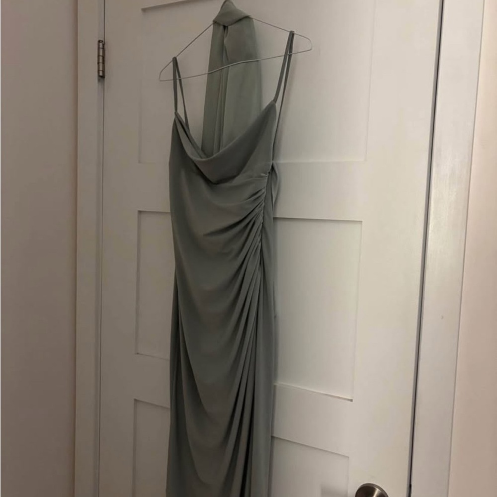 Sage green Draped Dress
